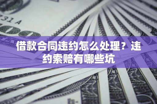 武汉借款合同违约怎么处理？违约索赔有哪些坑
